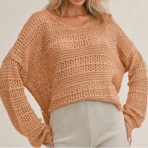 Long sleeve v neck sweater